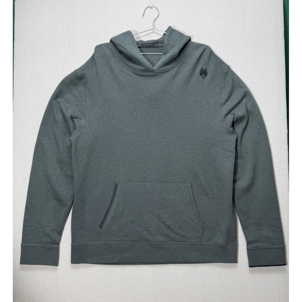 Greyson Bleeker Hoodie Mens XXL Green Pullover Pima Cotton Wolf Logo Sweatshirt